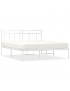 Giroletto con Testiera Metallo Bianco 150x200 cm 2