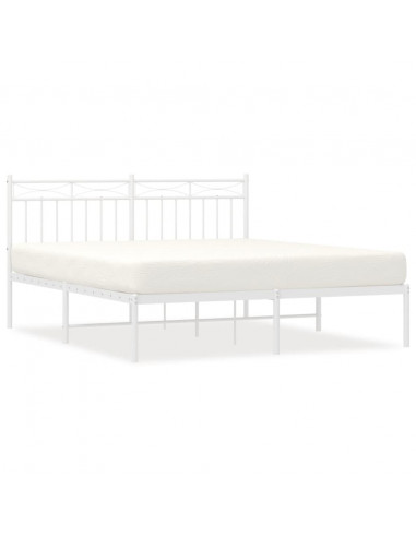Giroletto con Testiera Metallo Bianco 150x200 cm