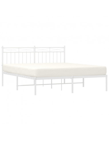 Giroletto con Testiera Metallo Bianco 150x200 cm