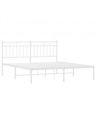 Giroletto con Testiera Metallo Bianco 150x200 cm