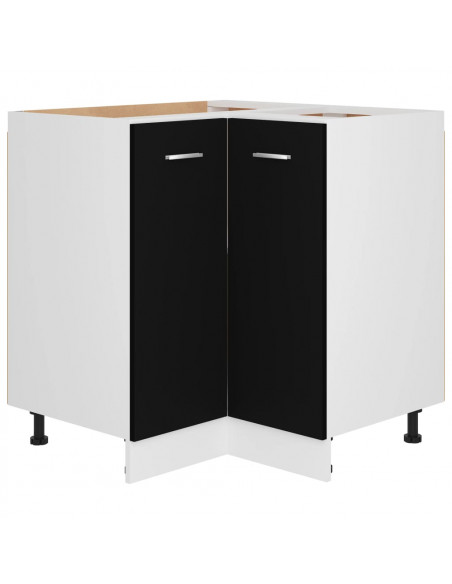Armadio Angolare Nero 75,5x75,5x80,5 cm in Legno Multistrato
