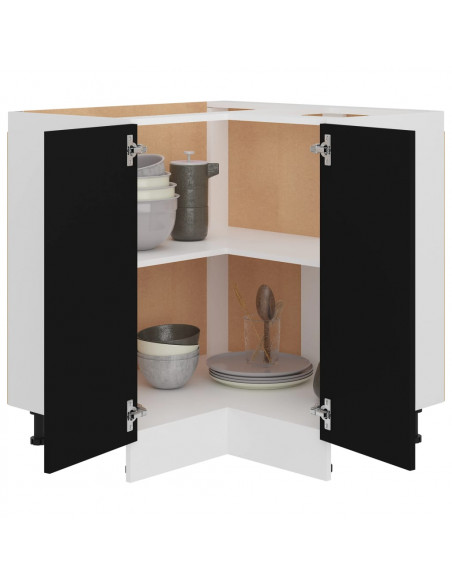 Armadio Angolare Nero 75,5x75,5x80,5 cm in Legno Multistrato
