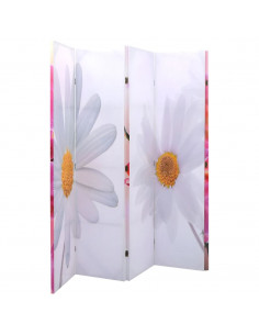 Paravento Pieghevole 200x170 cm con Stampa Fiore 2