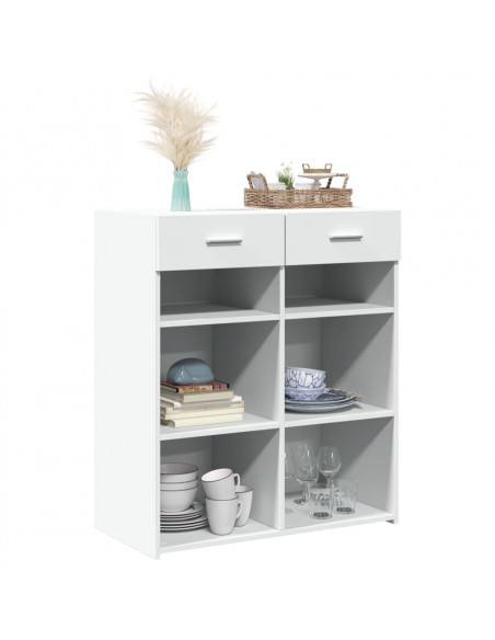 Credenza Bianca 80x42,5x93 cm in Legno Multistrato