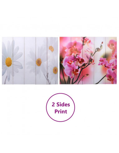 Paravento Pieghevole 200x170 cm con Stampa Fiore