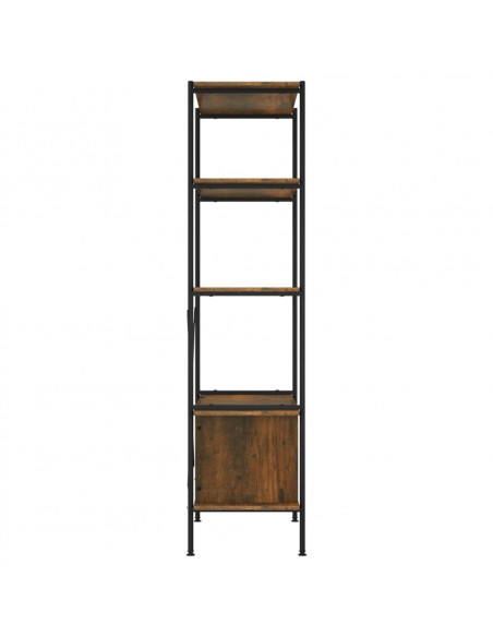 Scaffalatura 5 Livelli con Mobile 80x40x163 cm Acciaio e Legno