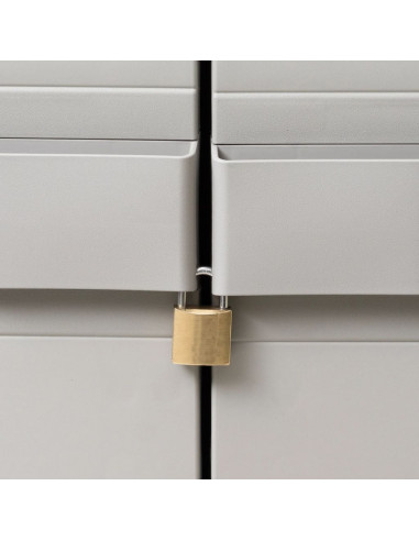 Armadietto da Giardino a 3 Ripiani Nero e Grigio