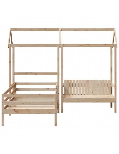 Set Giroletto con Panca e Tetto 100x200 cm in Legno di Pino