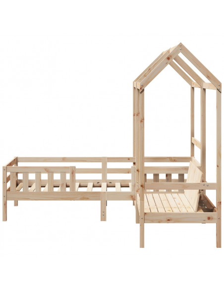 Set Giroletto con Panca e Tetto 100x200 cm in Legno di Pino