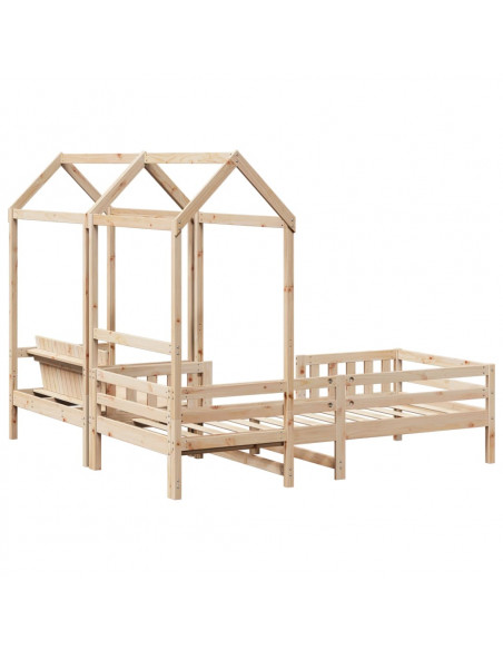 Set Giroletto con Panca e Tetto 100x200 cm in Legno di Pino