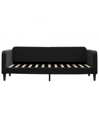 Divano Letto Estraibile con Cassetti Nero 80x200 cm in Velluto