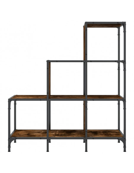 Libreria Rovere Fumo 92x30x102 cm Legno Multistrato e Metallo