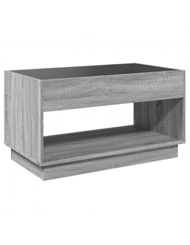 Tavolino da Salotto con LED Infinity Rovere Sonoma 90x50x50 cm