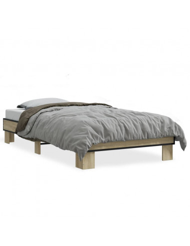 Giroletto Rovere Sonoma 90x200 cm Legno Multistrato e Metallo