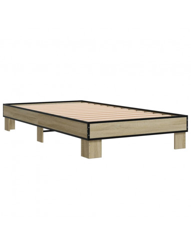 Giroletto Rovere Sonoma 90x200 cm Legno Multistrato e Metallo