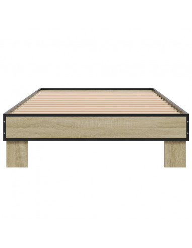 Giroletto Rovere Sonoma 90x200 cm Legno Multistrato e Metallo