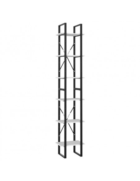 Libreria a 6 Ripiani Bianca 40x30x210 cm in Legno Multistrato