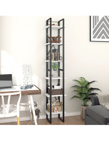 Libreria a 6 Ripiani Bianca 40x30x210 cm in Legno Multistrato