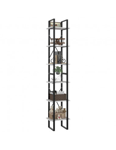 Libreria a 6 Ripiani Bianca 40x30x210 cm in Legno Multistrato