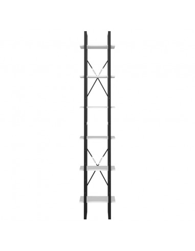 Libreria a 6 Ripiani Bianca 40x30x210 cm in Legno Multistrato