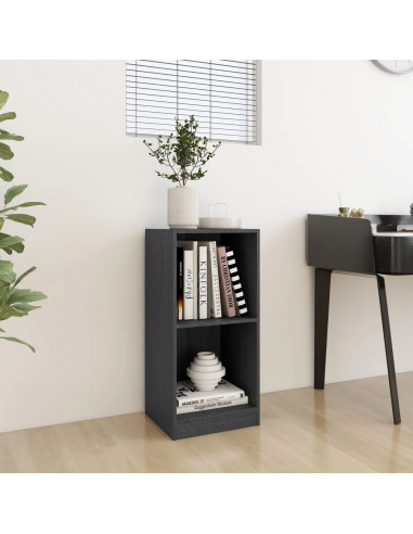 Credenza Grigia 35,5x33,5x76 cm in Legno Massello di Pino