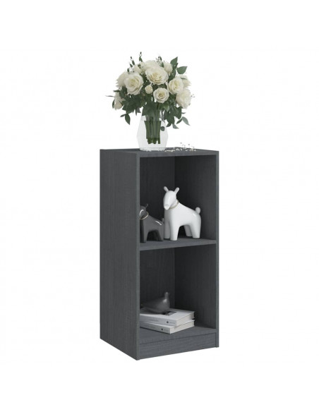 Credenza Grigia 35,5x33,5x76 cm in Legno Massello di Pino