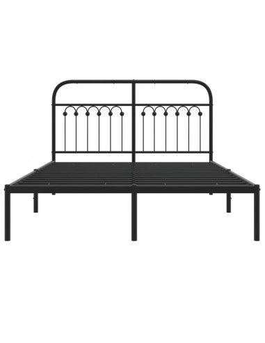 Giroletto con Testiera in Metallo Nero 140x200 cm