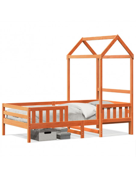 Giroletto con Tetto Marrone Cera 75x190 cm in Legno di Pino