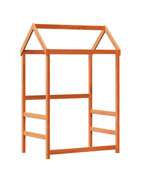 Giroletto con Tetto Marrone Cera 75x190 cm in Legno di Pino