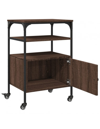 Supporto Stampante 3Piani Rovere Marrone 50x40x76cm Multistrato