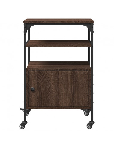 Supporto Stampante 3Piani Rovere Marrone 50x40x76cm Multistrato