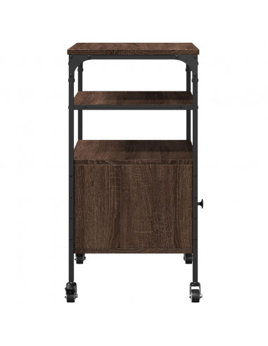 Supporto Stampante 3Piani Rovere Marrone 50x40x76cm Multistrato