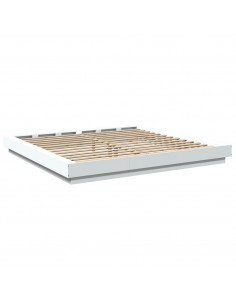 Giroletto con Luci LED Bianco 180x200 cm in Legno Multistrato 2