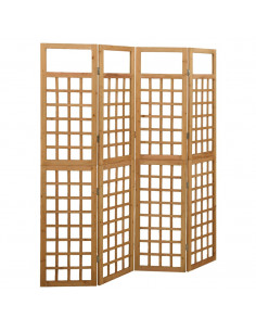 Divisorio a 4 Pannelli in Legno Massello di Abete 161x180 cm 2