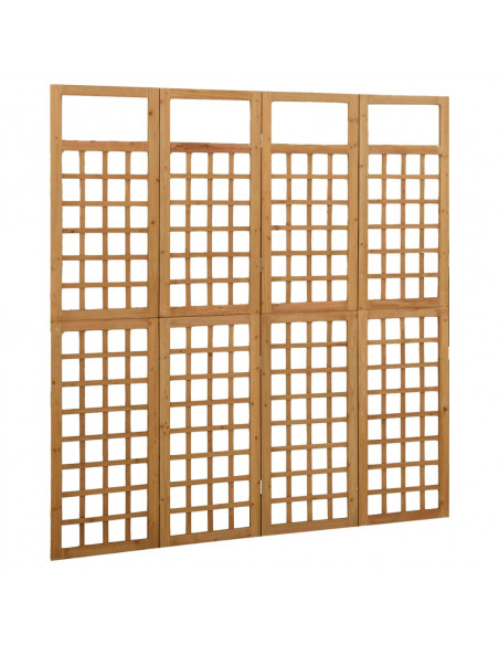 Divisorio a 4 Pannelli in Legno Massello di Abete 161x180 cm
