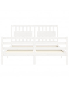 Giroletto con Testiera Bianco King Size in Legno Massello 2