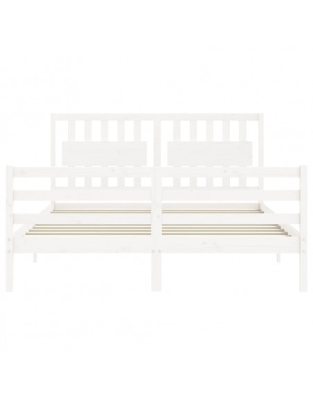 Giroletto con Testiera Bianco King Size in Legno Massello