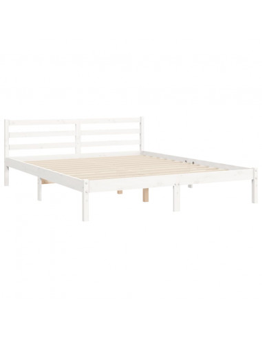 Giroletto con Testiera Bianco King Size in Legno Massello