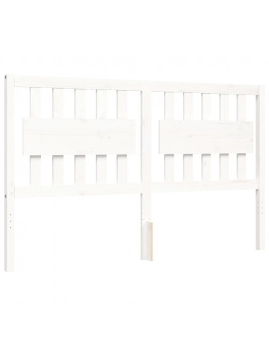 Giroletto con Testiera Bianco King Size in Legno Massello