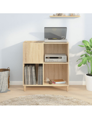 Mobile Porta Dischi Rovere Sonoma 84,5x38x89 Legno Multistrato