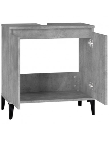 Mobile Lavabo Grigio Cemento 58x33x60 cm in Legno Multistrato