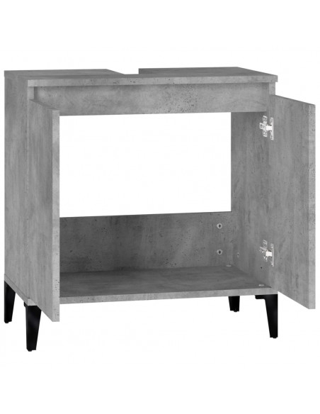 Mobile Lavabo Grigio Cemento 58x33x60 cm in Legno Multistrato