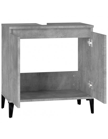 Mobile Lavabo Grigio Cemento 58x33x60 cm in Legno Multistrato