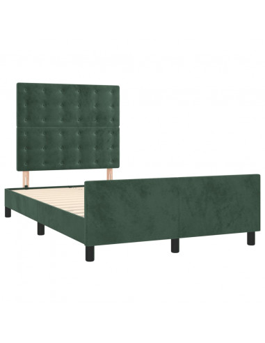 Giroletto con Testiera Verde Scuro 120x190 cm in Velluto