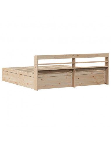 Giroletto con Testiera 200x200 cm in Legno Massello di Pino