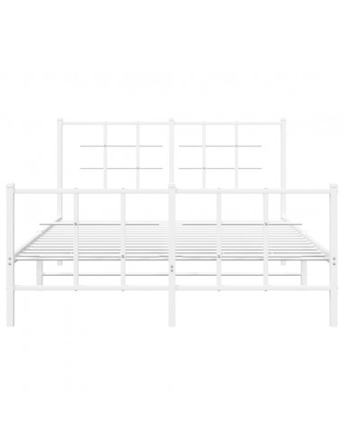 Giroletto con Testiera e Pediera Metallo Bianco 140x200 cm