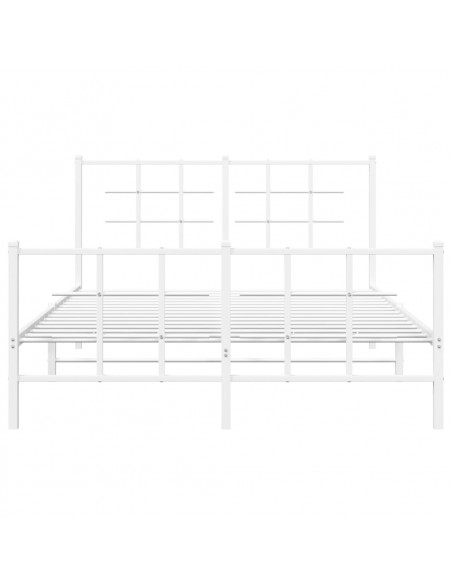 Giroletto con Testiera e Pediera Metallo Bianco 140x200 cm