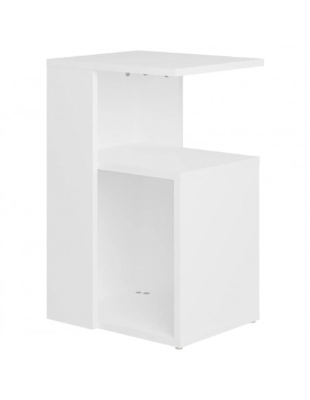 Tavolino da Salotto Bianco 36x30x56 cm in Legno Multistrato