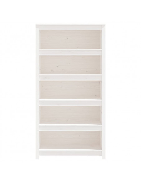Libreria Bianca 80x35x154 cm in Legno Massello di Pino
