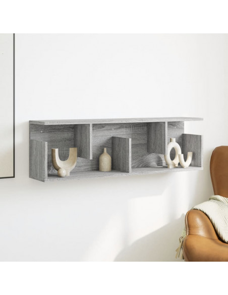 Mobile a Parete 100x20x30 cm Grigio Sonoma in Legno Multistrato